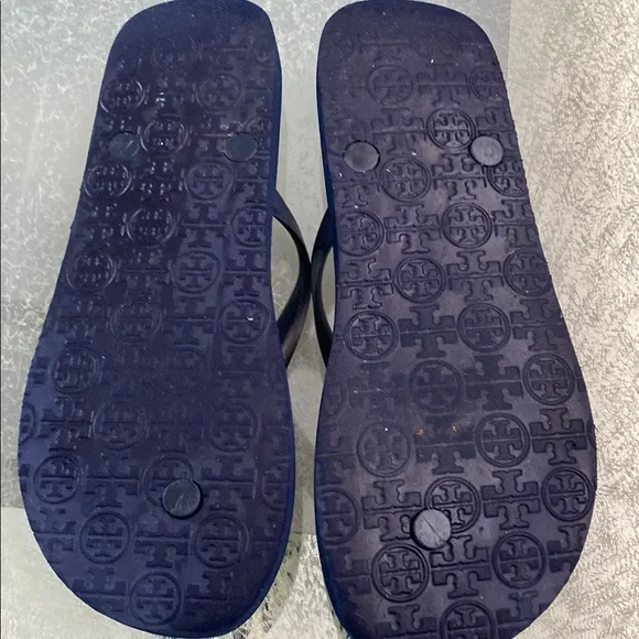 Tory Burch Black and White Flip Flops - Picture 4 of 4